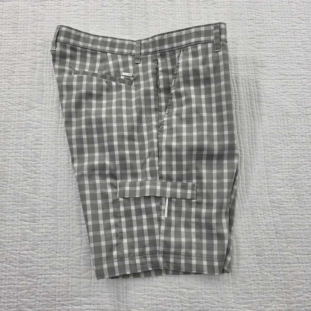 Greg Norman Golf Shorts Men's 34 Grey Checkered Slim Fit 9